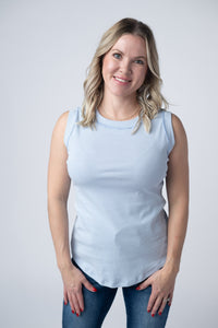 Morgan Micro Striped Tank in Periwinkle