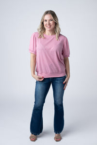 Katie Cozy Top in Heathered Pink