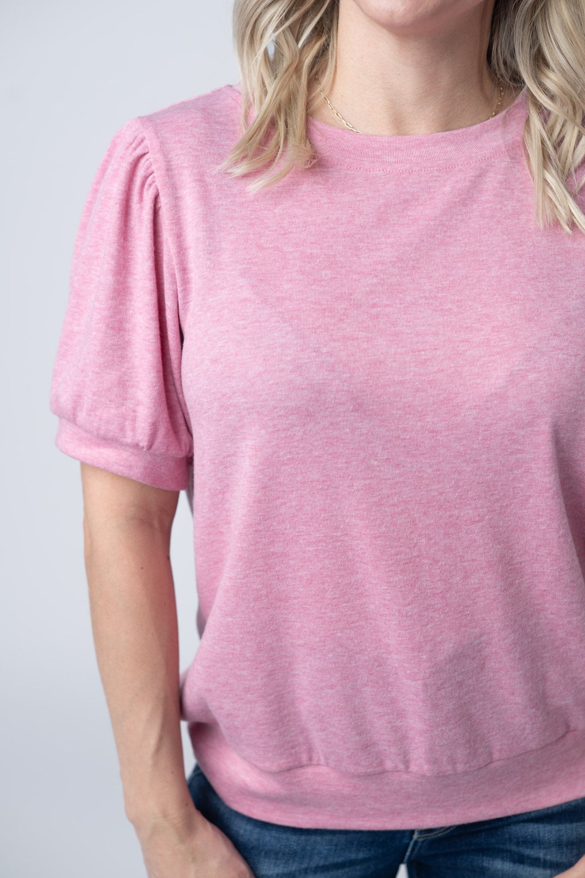 Katie Cozy Top in Heathered Pink