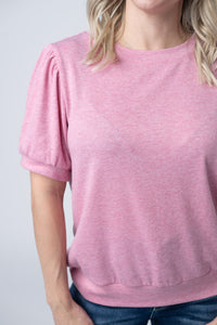 Katie Cozy Top in Heathered Pink
