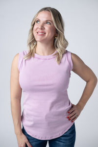 Morgan Micro Striped Tank in Orchid