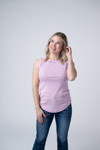 Morgan Micro Striped Tank in Orchid