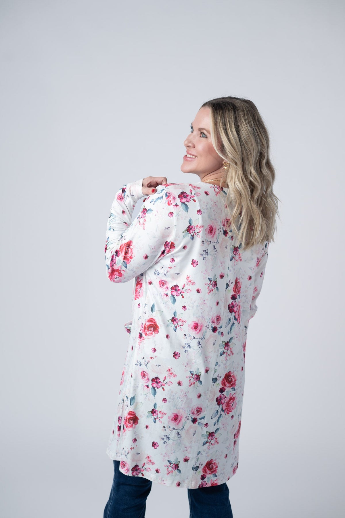 Classic Cardigan in Pink Bloom