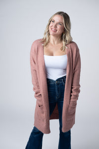Madison Cozy Cardigan in Dusty Rose