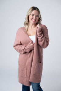 Madison Cozy Cardigan in Dusty Rose