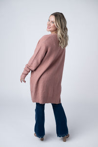 Madison Cozy Cardigan in Dusty Rose