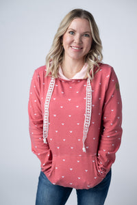 Hailey Pullover Hoodie in Sweetheart Red