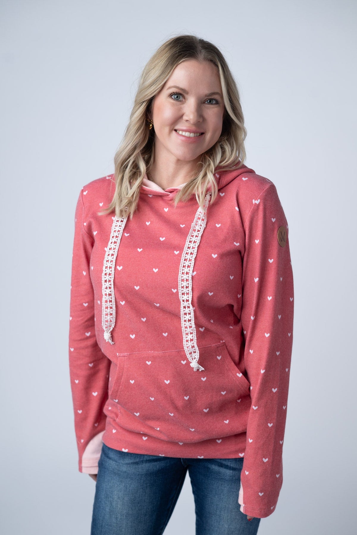 Hailey Pullover Hoodie in Sweetheart Red