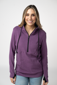 Classic HalfZip Hoodie in Black and Purple