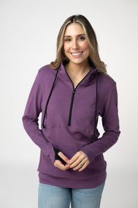 Classic HalfZip Hoodie in Black and Purple