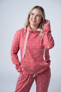 Hailey Pullover Hoodie in Sweetheart Red