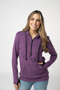 Classic HalfZip Hoodie in Black and Purple