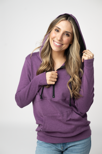 Classic HalfZip Hoodie in Black and Purple