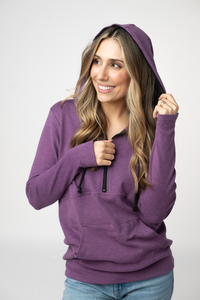 Classic HalfZip Hoodie in Black and Purple