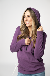 Classic HalfZip Hoodie in Black and Purple