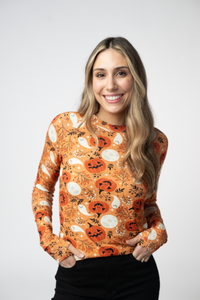 Blair Long Sleeve Top in Spooky Autumn