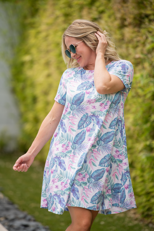 Alicia Dress in Tropical Leaf