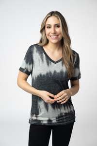 Sophie Top in Ombre Micro Stripes Midnight and White