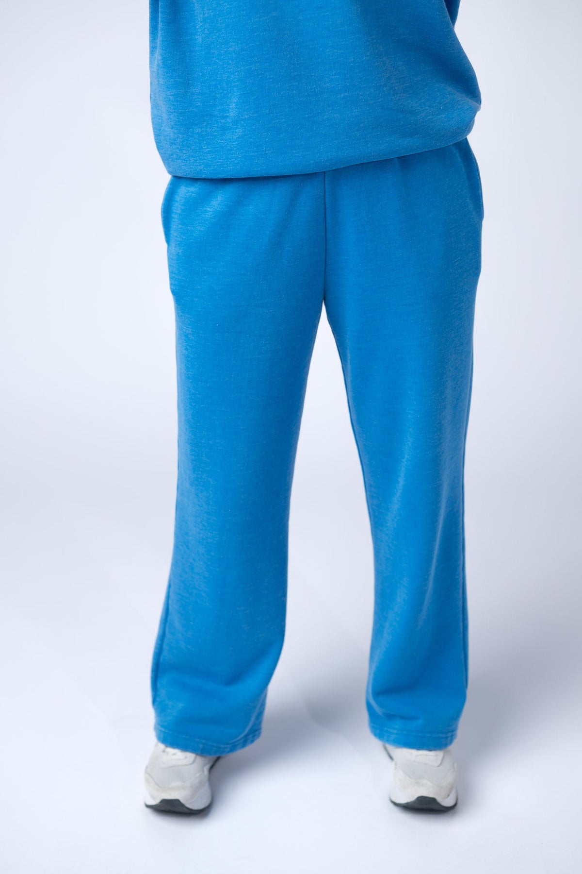 Wide Leg Vintage Wash Bottoms in Winter Blue