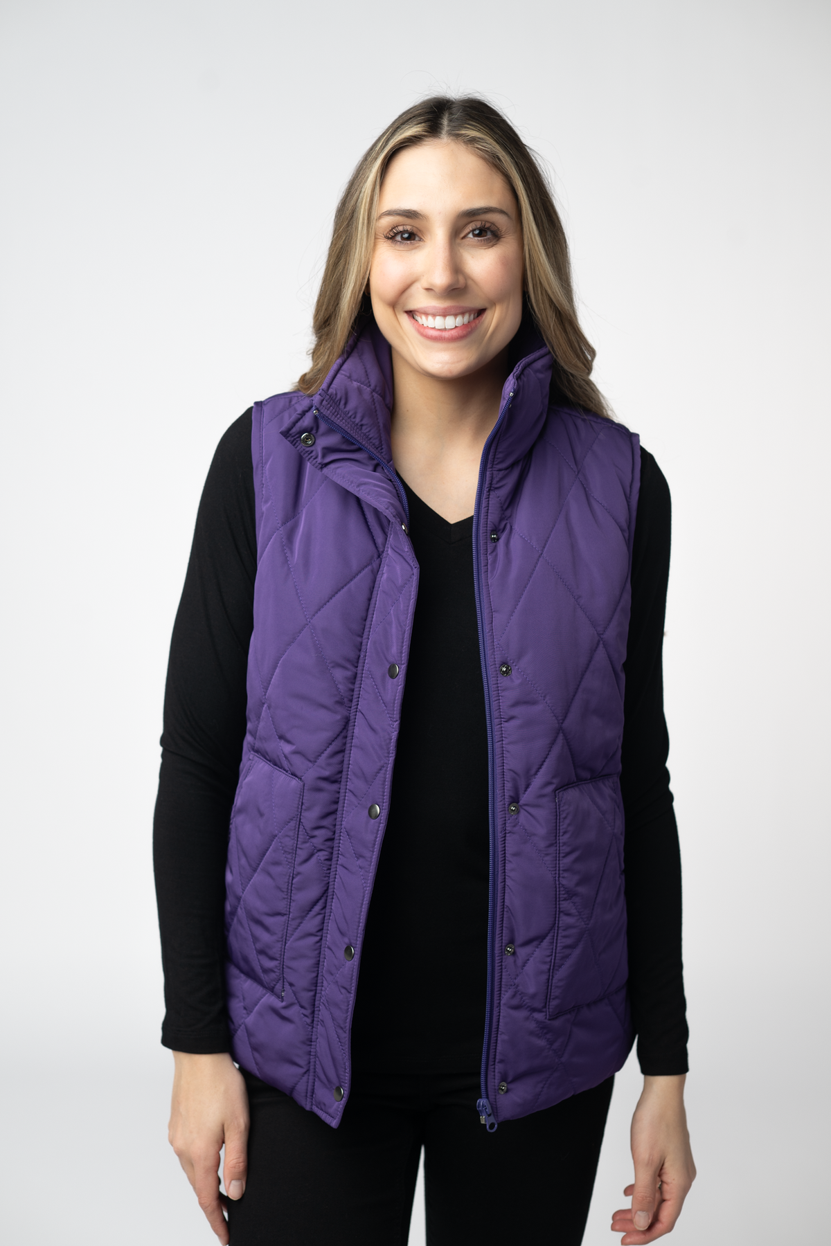 Remy Zip Up Vest in Purple