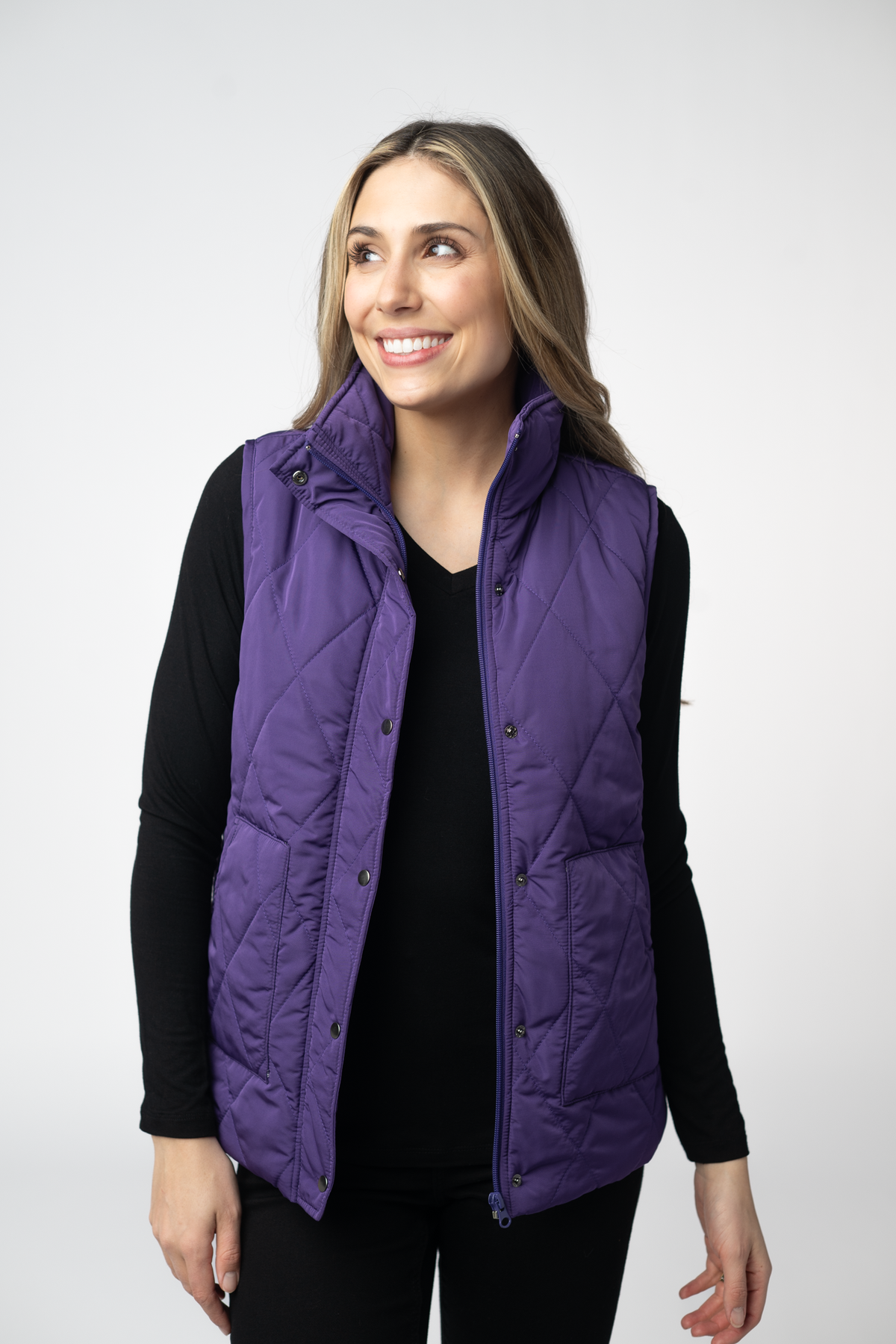 Remy Zip Up Vest in Purple
