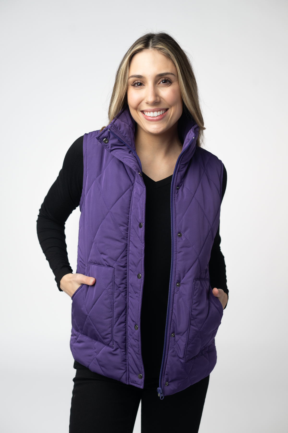 Remy Zip Up Vest in Purple
