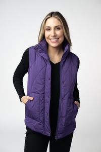 Remy Zip Up Vest in Purple