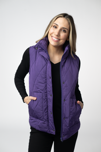 Remy Zip Up Vest in Purple