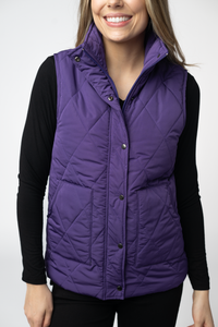 Remy Zip Up Vest in Purple