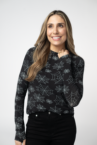 Blair Long Sleeve Top in Midnight Webs