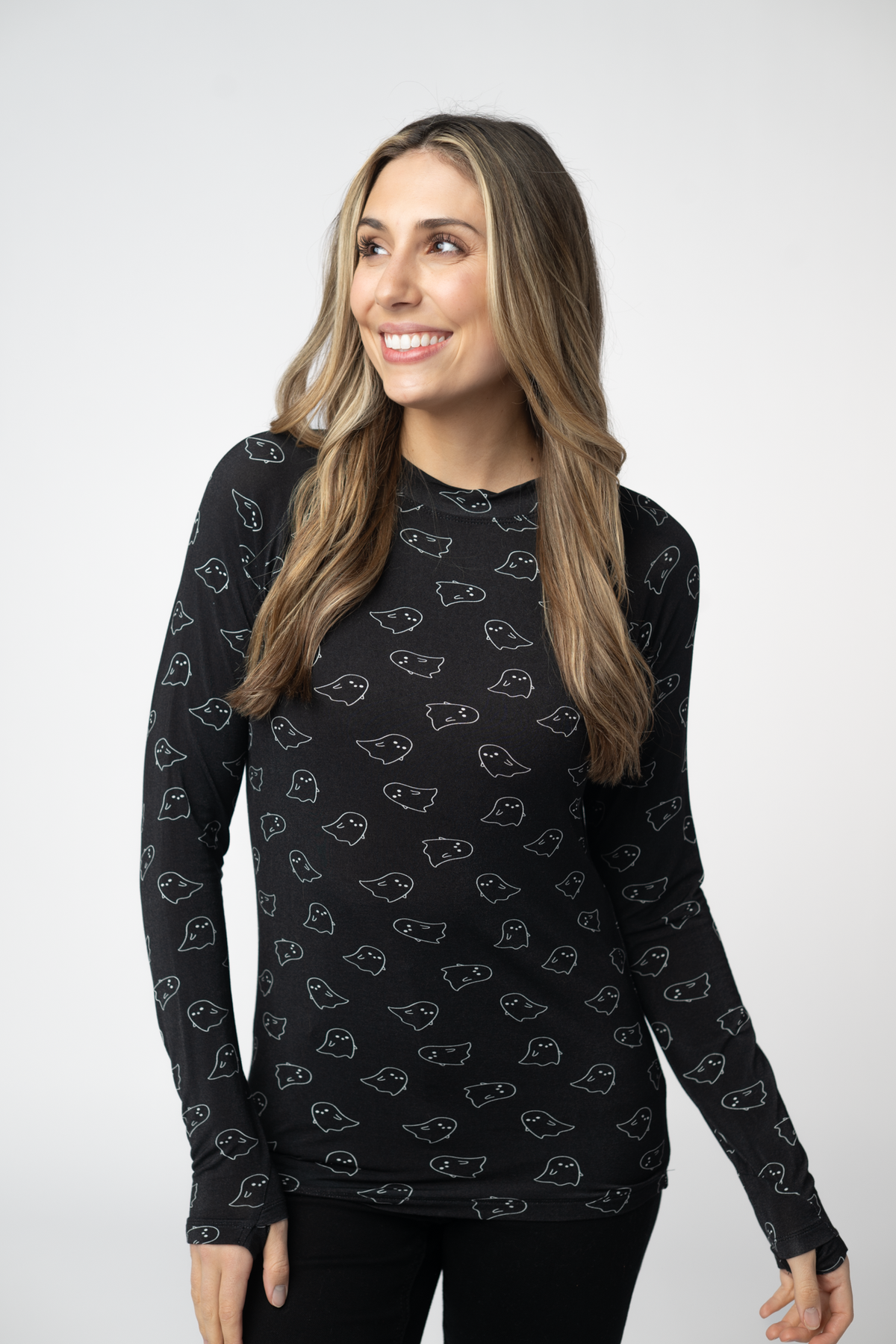 Blair Long Sleeve Top in Midnight Ghosts