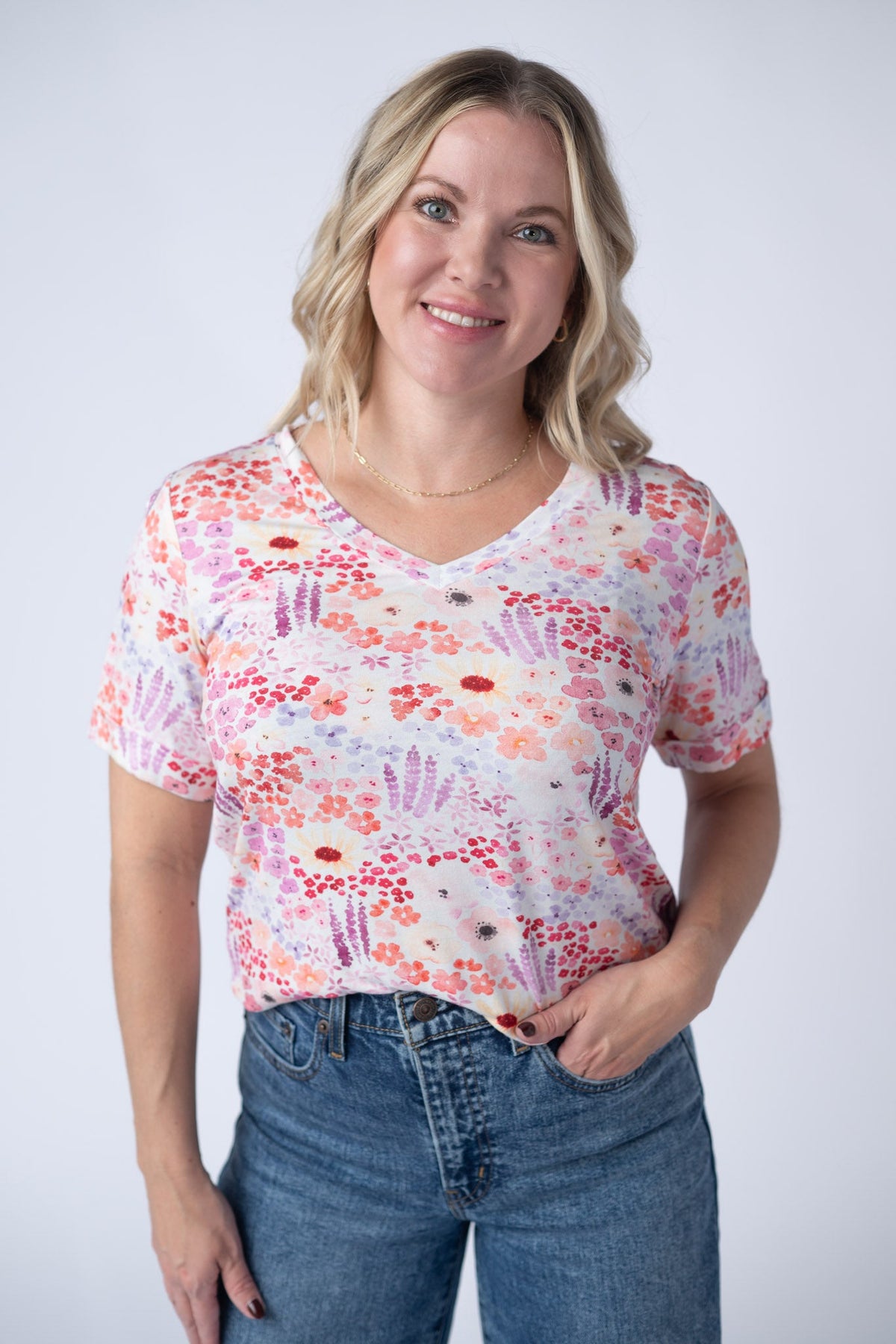 Sophie Tee in Coral Sunset Floral