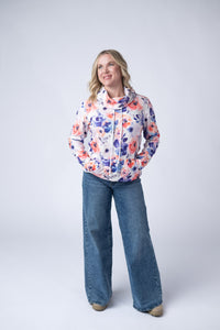 Soft Funnel Neck in Sunset Watercolor Floral