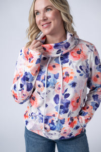 Soft Funnel Neck in Sunset Watercolor Floral