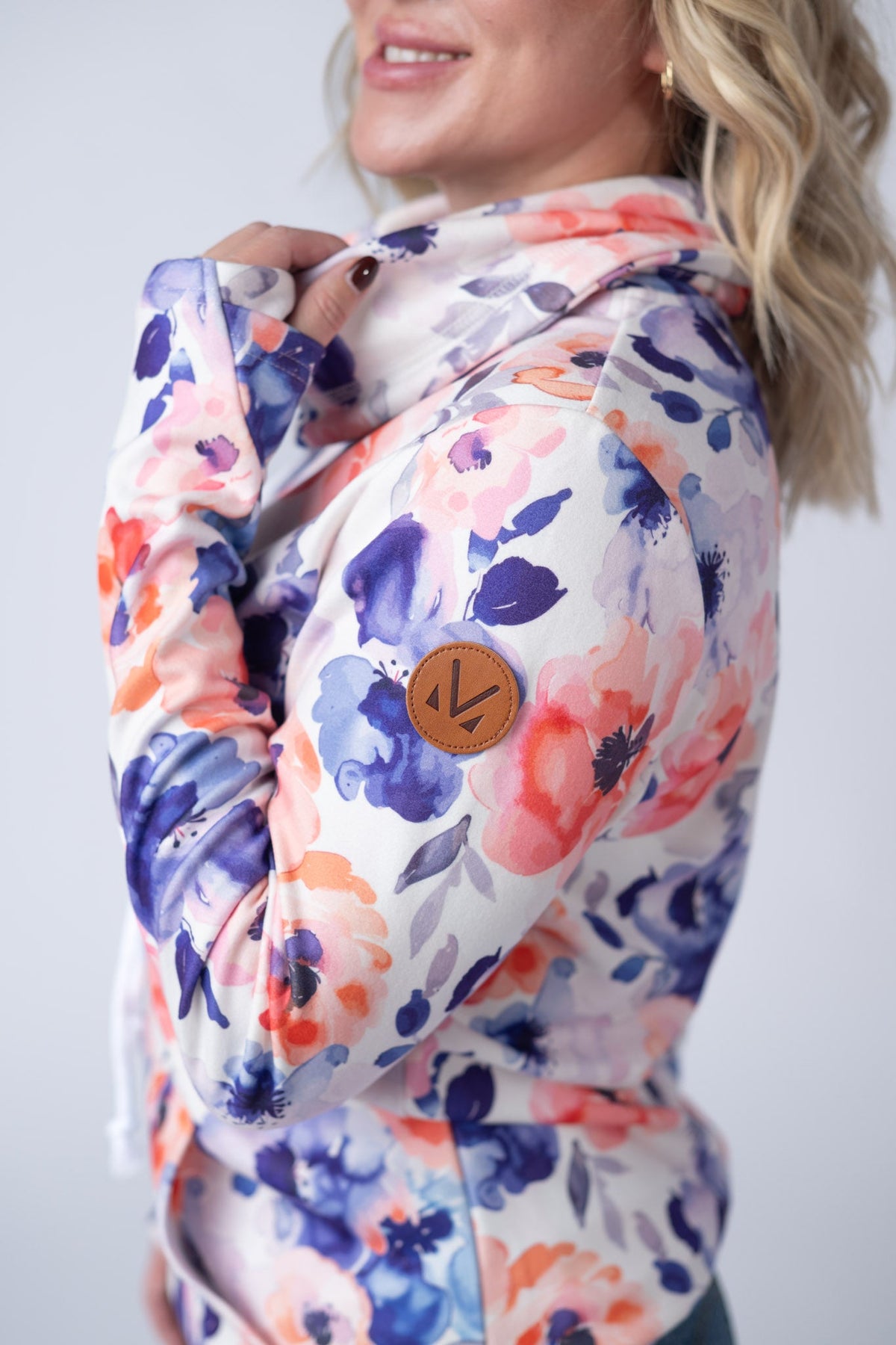 Soft Funnel Neck in Sunset Watercolor Floral