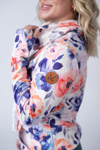 Soft Funnel Neck in Sunset Watercolor Floral