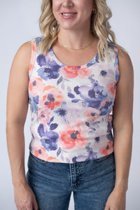 Ava Tank in Sunset Watercolor Floral