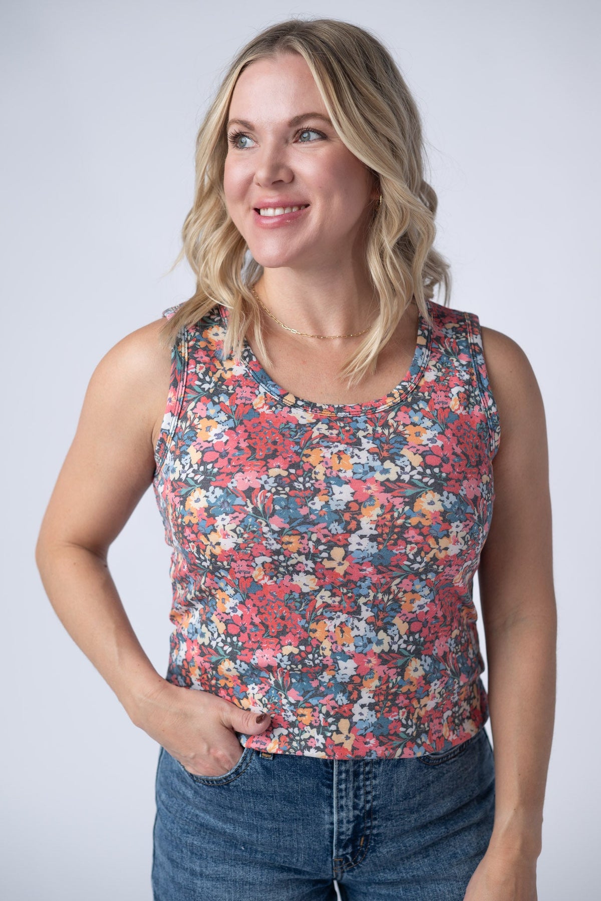 Ava Tank in Bright Floral