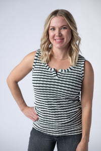 Stella Striped Tank in Black