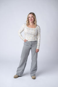 Alyssa Long Sleeve Top in Blush Floral