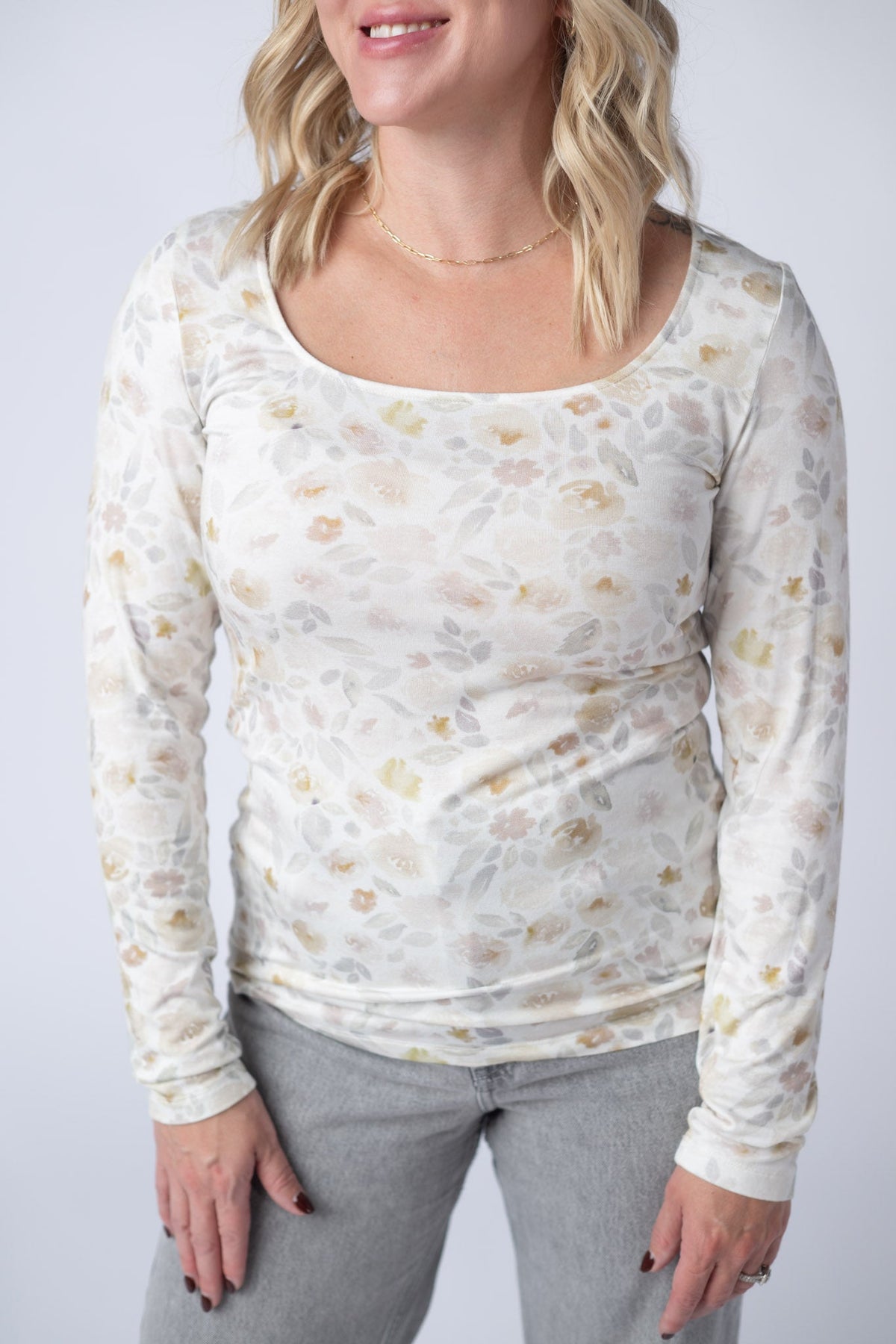 Alyssa Long Sleeve Top in Blush Floral