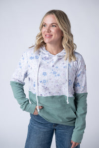 Hailey Pullover Hoodie in Spring Meadows and Sage