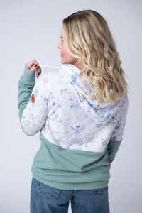 Hailey Pullover Hoodie in Spring Meadows and Sage