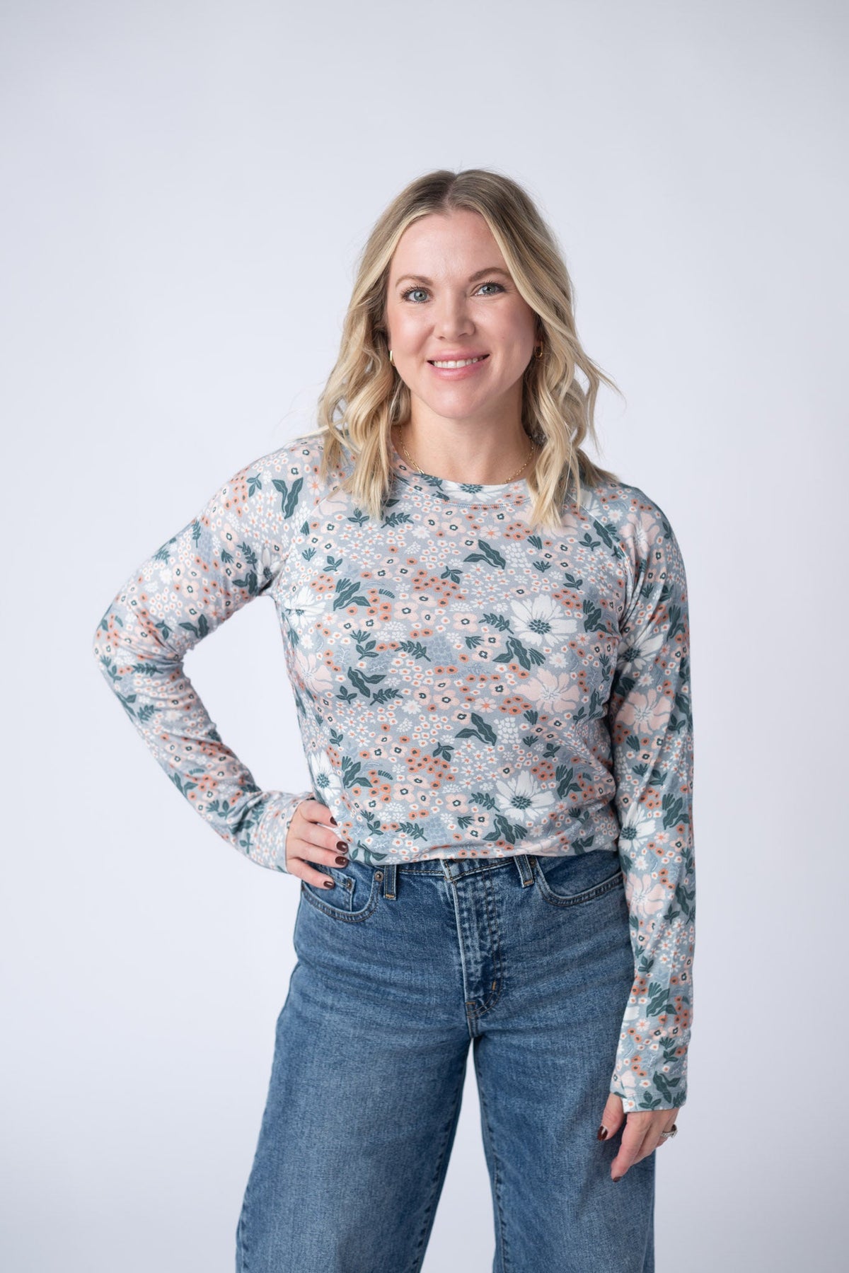Blair Long Sleeve Top in Ditsy Blush Floral
