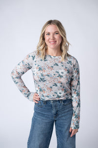 Blair Long Sleeve Top in Ditsy Blush Floral