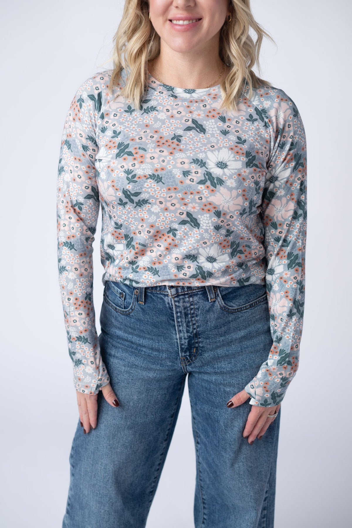 Blair Long Sleeve Top in Ditsy Blush Floral
