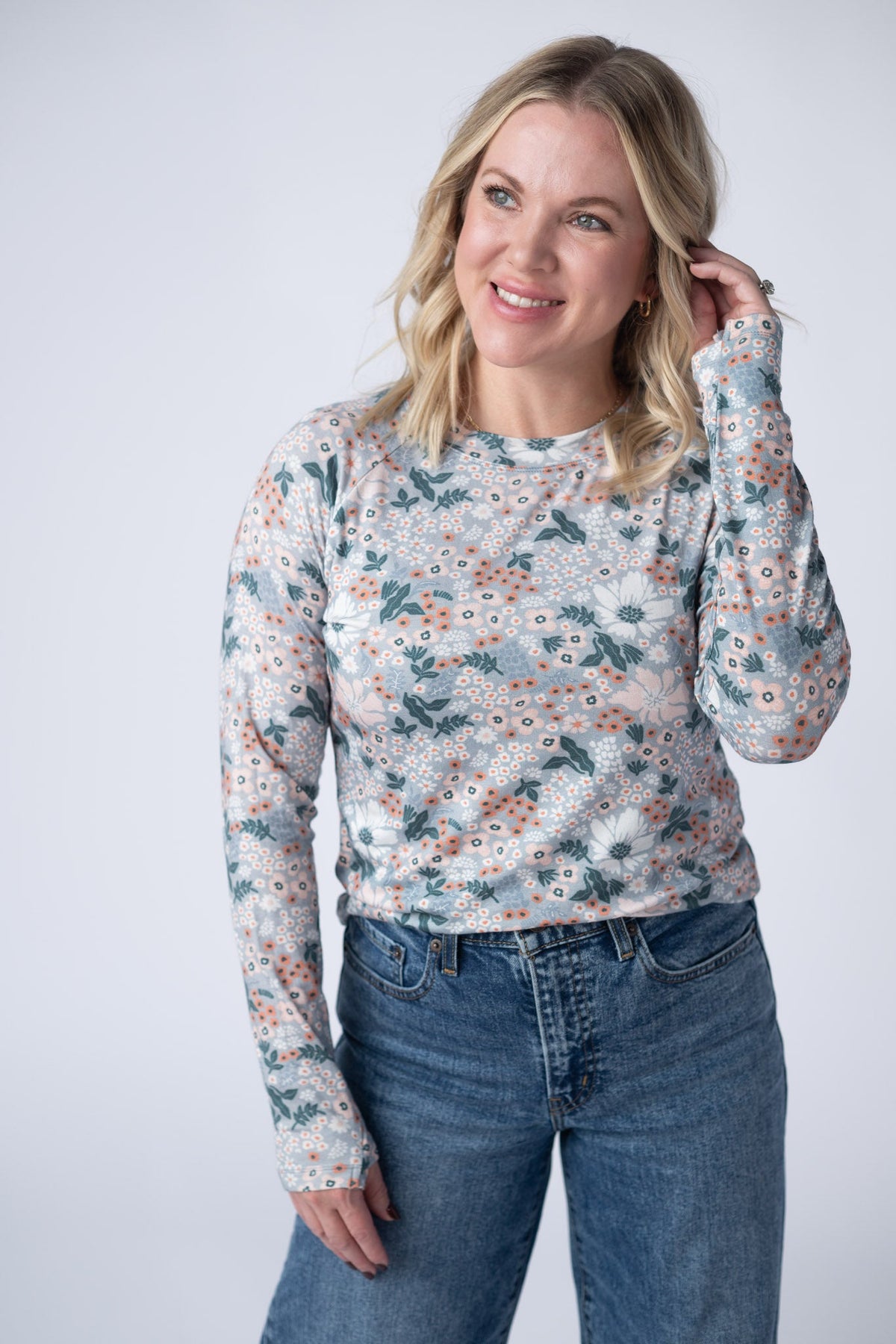 Blair Long Sleeve Top in Ditsy Blush Floral