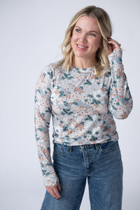 Blair Long Sleeve Top in Ditsy Blush Floral