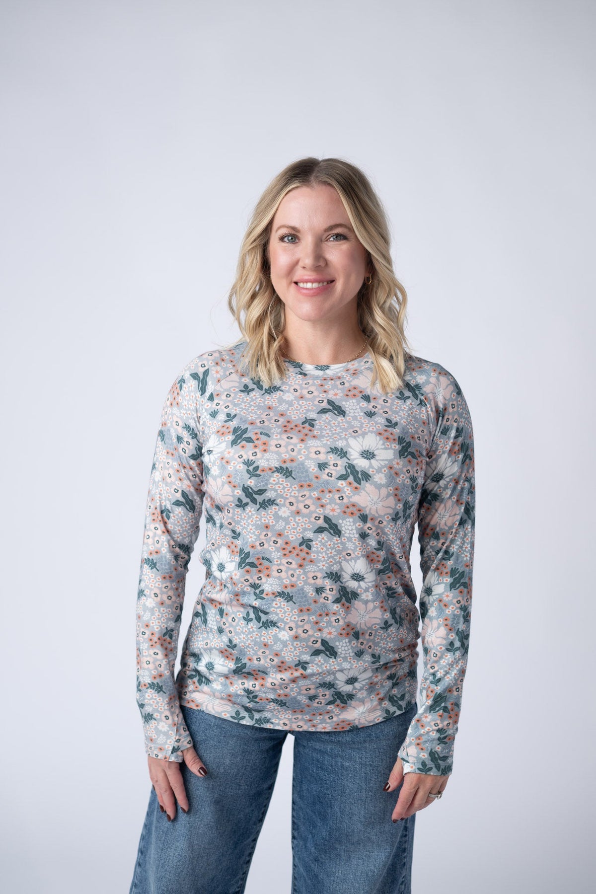 Blair Long Sleeve Top in Ditsy Blush Floral