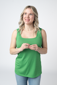 Rachel Ribbed Tank in Kelly Green